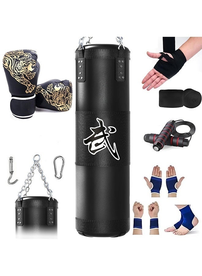 Arabest Punching Bag for Adults, 4ft Heavy Boxing Bag Set with 12oz Boxing Gloves, MMA Karate Kickboxing Boxing Home Gym Martial Art - Unfilled（Black） - Image 1